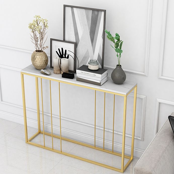 Iron Frame Console Table with Rectangle Top for Hall Accent Table