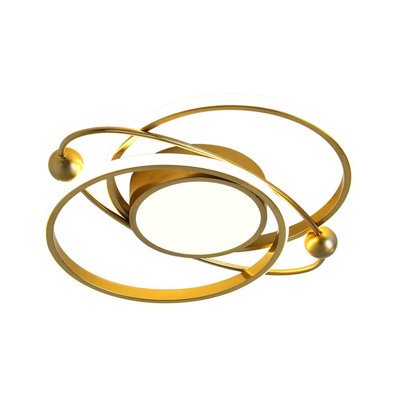 Órbita planetaria de metal Techo de techo de estilo simple LED SEMI MONTORA DE MONTAJE CALIENTE EN CALENTE/WHITE/3 Color Light