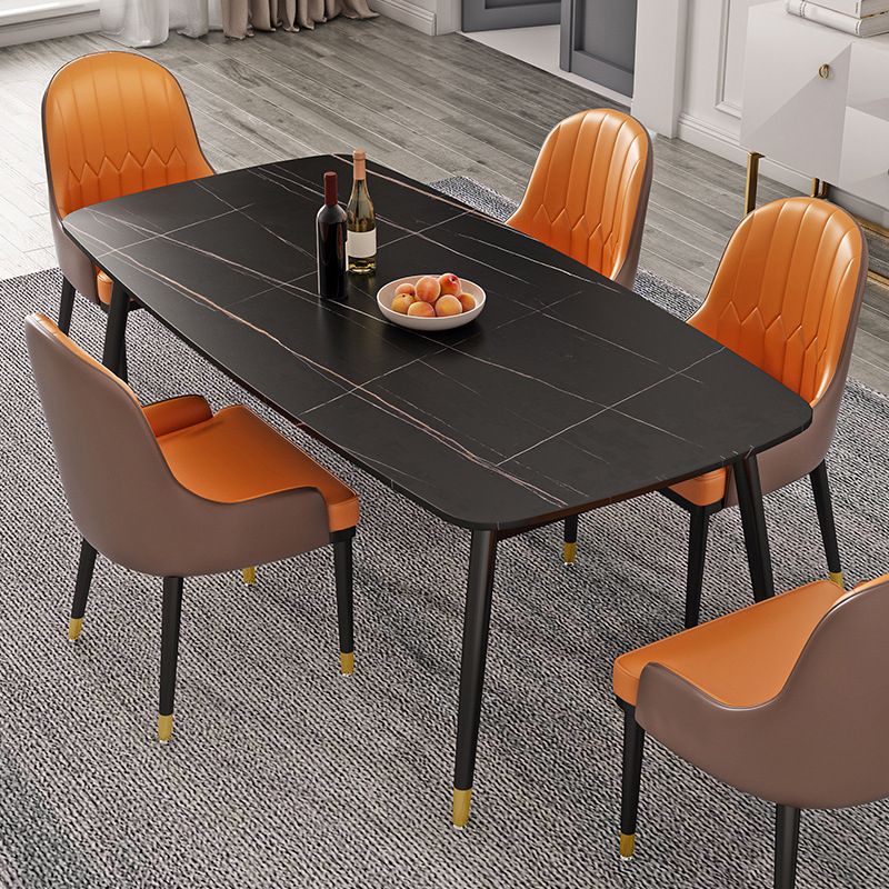 Rectangle Sintered Stone Dining Table Traditional Luxury Dining Table with 4 Legs