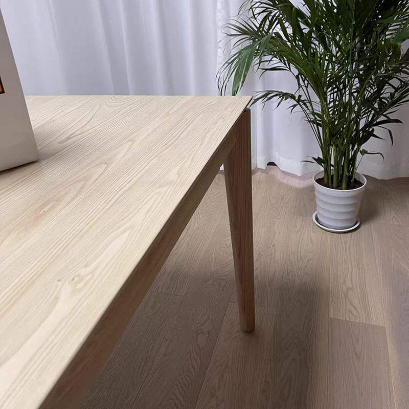 Rectangle Wood Color Dining Table Ashwood Solid Wood Table Modern with 4 Legs