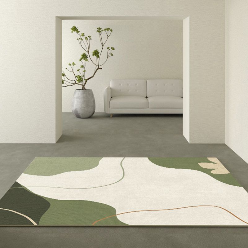 Trendy Colorblock Rug Morandi Color Area Rug Polyester Easy Care Carpet for Bedroom
