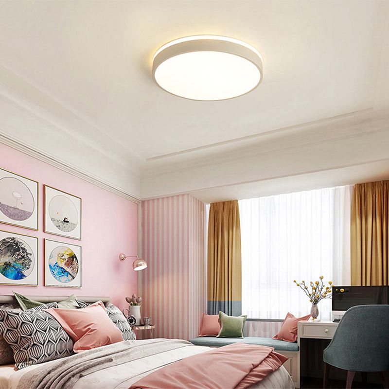 Metal Round Shaped Flush Mount Fixture Modern Style 1Head Led Flush Light