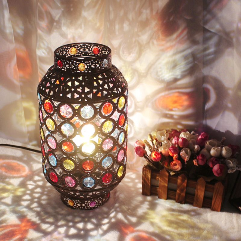 1 lampe de table de nuit à lanterne légère