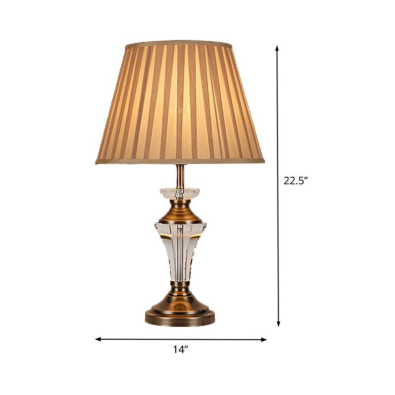 1 Glühbirnen kurvige Stofftisch Leuchtmittel Modernismus handgeschnittene Kristall kleine Schreibtischlampe in Beige