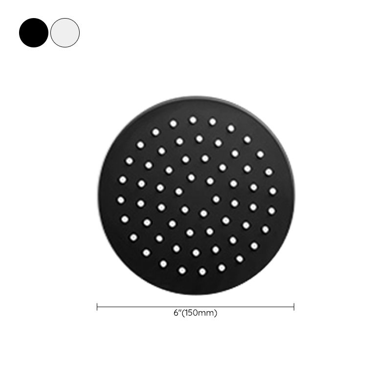 Black Round Fixed Shower Head Modern Style Wall-Mount Showerhead