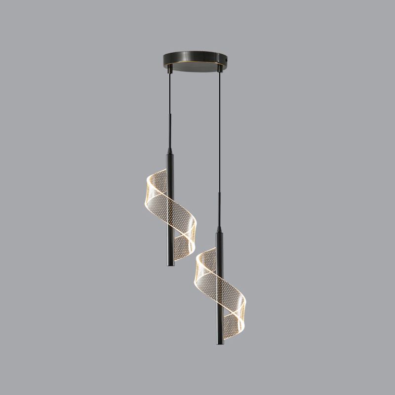 Linear Shape Metal Pendant Lights Contemporary Style Hanging Lamps