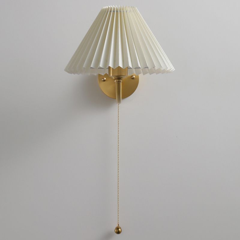 Modernism Wall Sconce Tapered Wall Light Fixture with Fabric for Bedroom