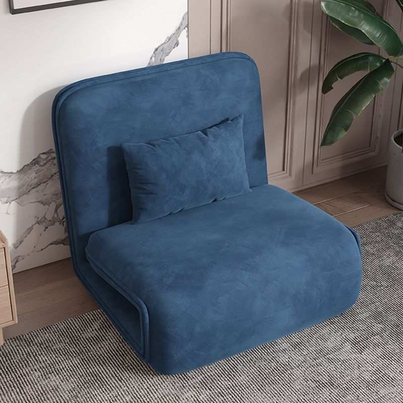 Velvet Sleeper Sofa 25.59" Wide Blue Foldable Armless Sofa Bed