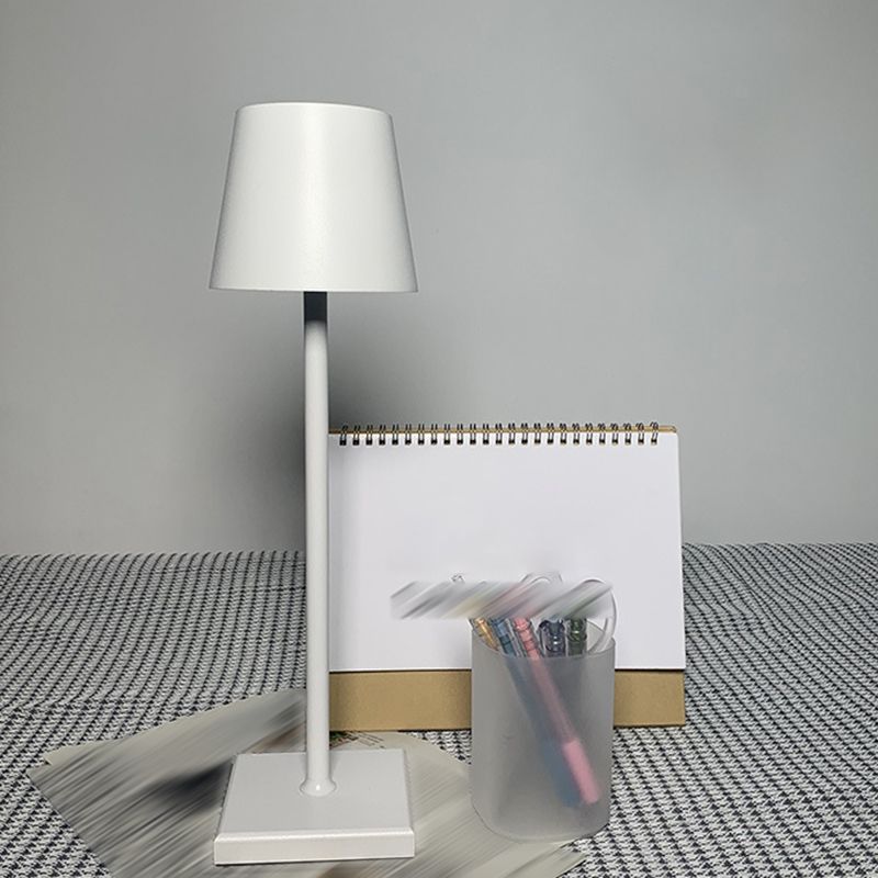 Modern Style Drum Night Table Lamps Metal 1 Light Table Lamp