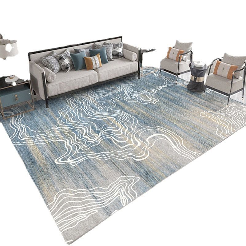 Fancy binnen tapijt modern abstract print tapijt wasbaar polyester tapijt met niet-slipachter