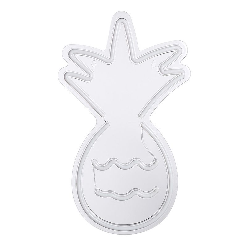 Cartoon Pineapple Mini Nightstand Lighting Plastic LED Bedroom Night Light in White