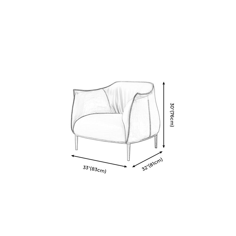 Solid Color Living Room Faux Leather Arms Included Basic Four Leg Barrel Chair