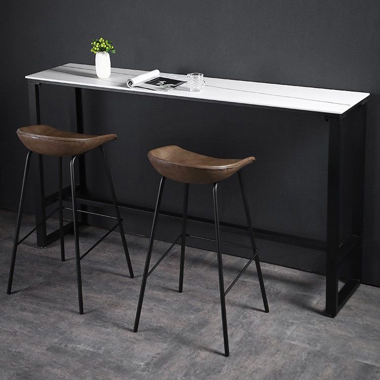 Evento de reposapiés rectángulo moderno y mesa de cóctel Mesa de bar de patio de pizarra negra