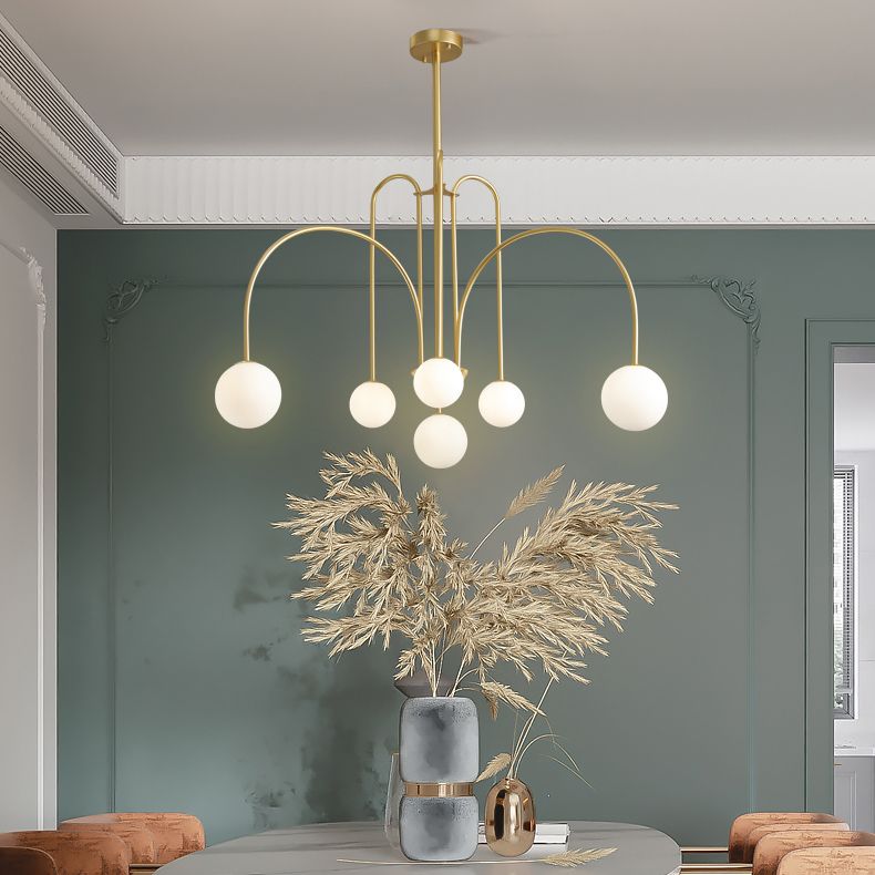 Modern Metal Chandelier Light Multi-Head Suspension Pendant Lamp for Living Room