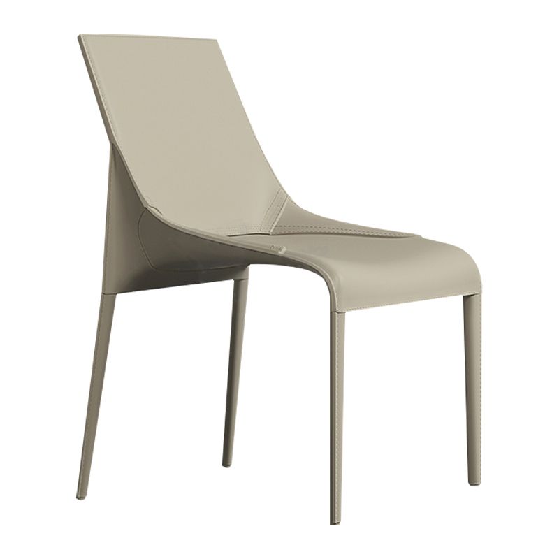 El cuero minimalista del diseño que cena el lado preside la silla sólida sin brazos con parte posterior