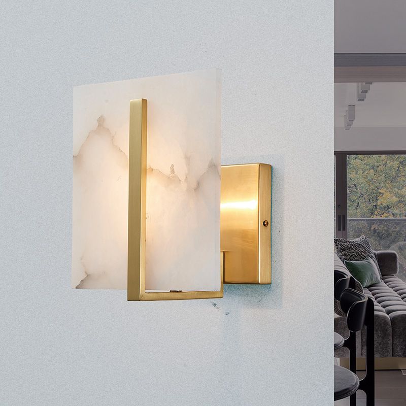 Lampada da parete tradizionale armata in metallo a 1 testa, applique in oro per scale