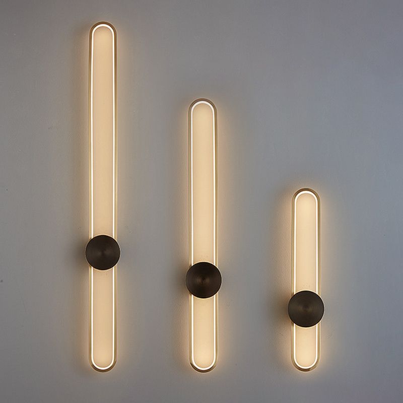 Solid Brass Linear Wall Mounted Light LED 1 - Light Modern Wall Sconce