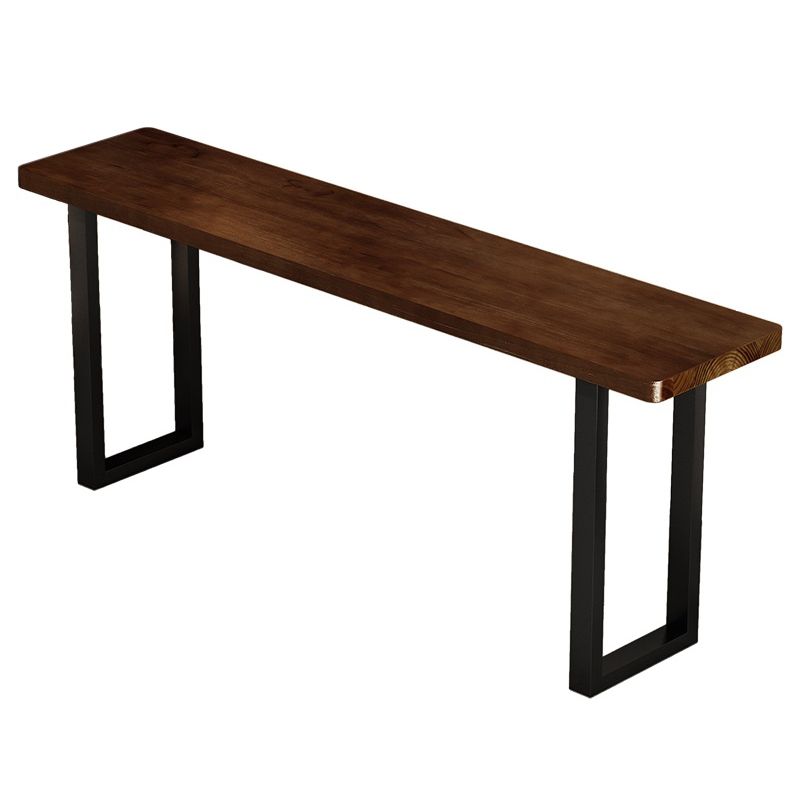 Rectangle Pine Wood Pub Table with Metal Frame for Living Room