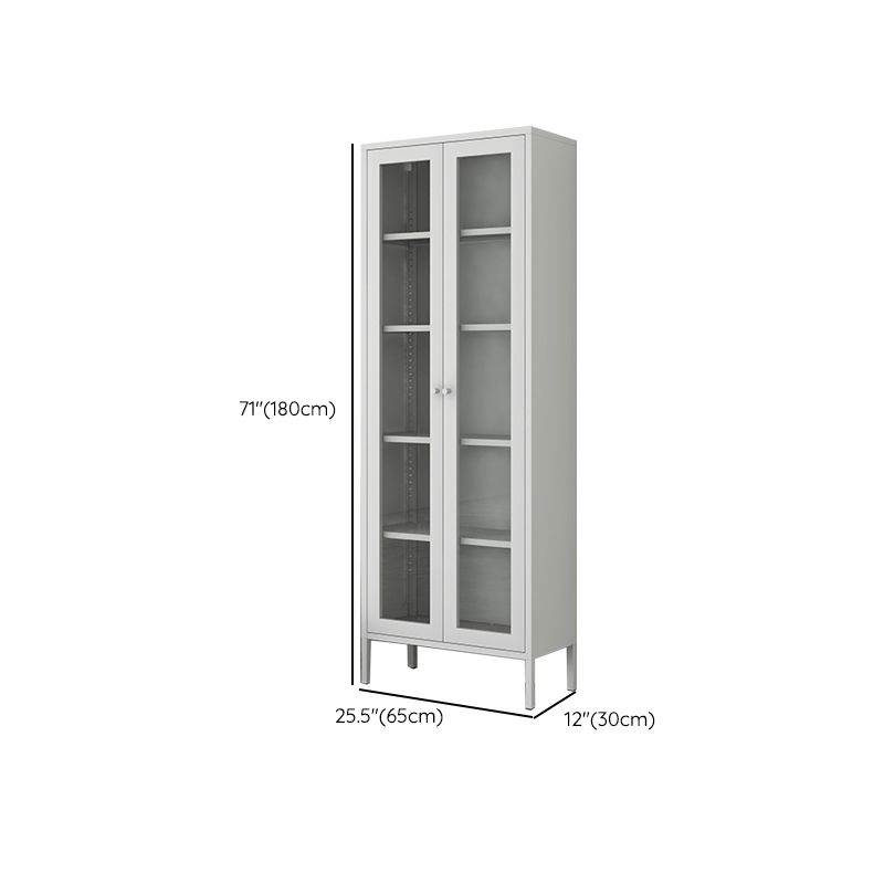 Scandinavian Standard Bookshelf Metal Closed Back Bookcase with Doors