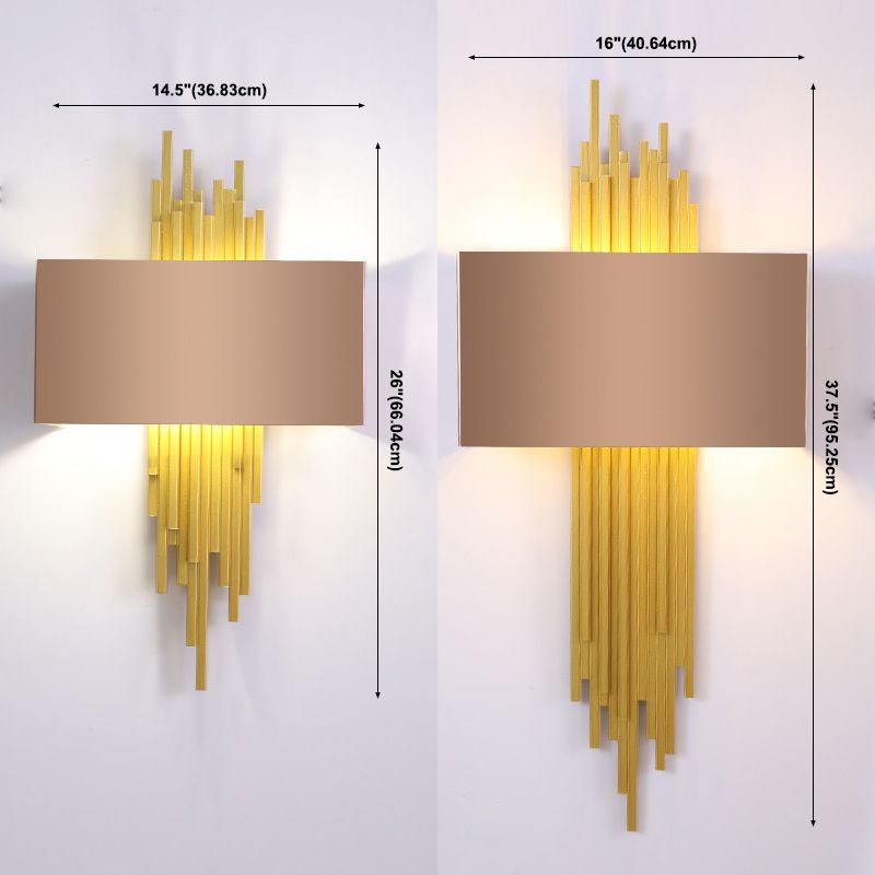 Luminaire en métal d'or postmoderne Lumièrement 2 bulbes d'éclairage mural mural pour chambre à coucher