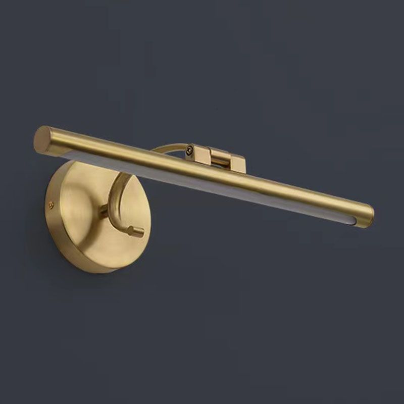 Armed Linear Wall Sconces Modern Metal 1 Light Sconce Light Fixtures in Gold for Lavatory
