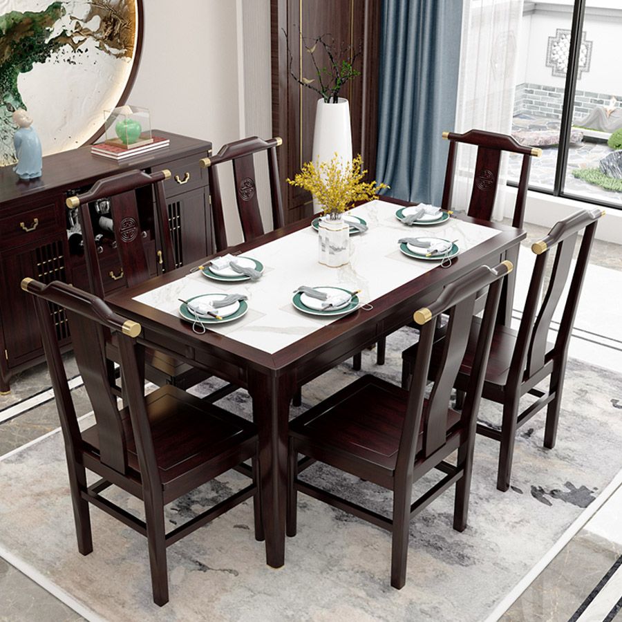 Rectangle Counter Dining Table Traditional Dinner Room Kitchen Table