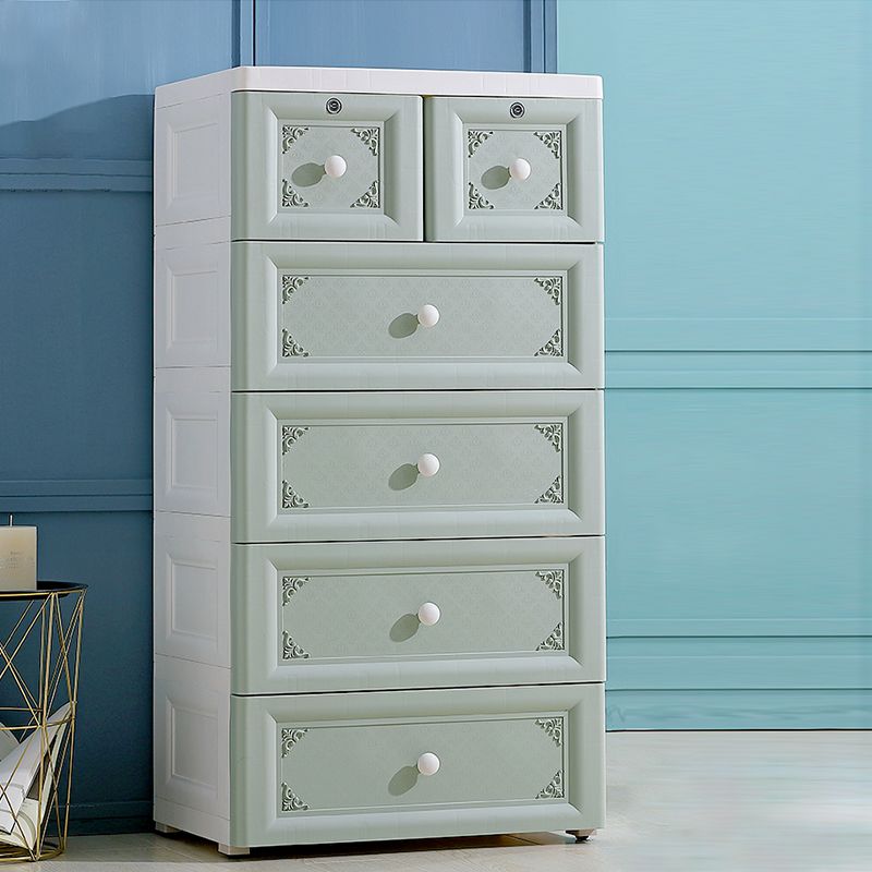 Non-Hanging Wardrobe Armoire Contemporary Plastic Storage Cabinet