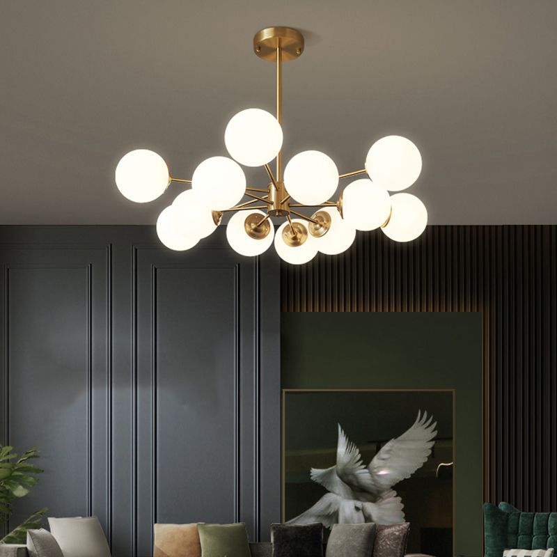Nordic Messing Kronleuchter Globe Multi -Light Kronleuchter Anhänger mit Glas für Wohnzimmer