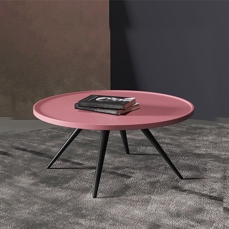 Pine Wood 4 Legs Coffee Table Modernism Round Tray Table Cocktail Table