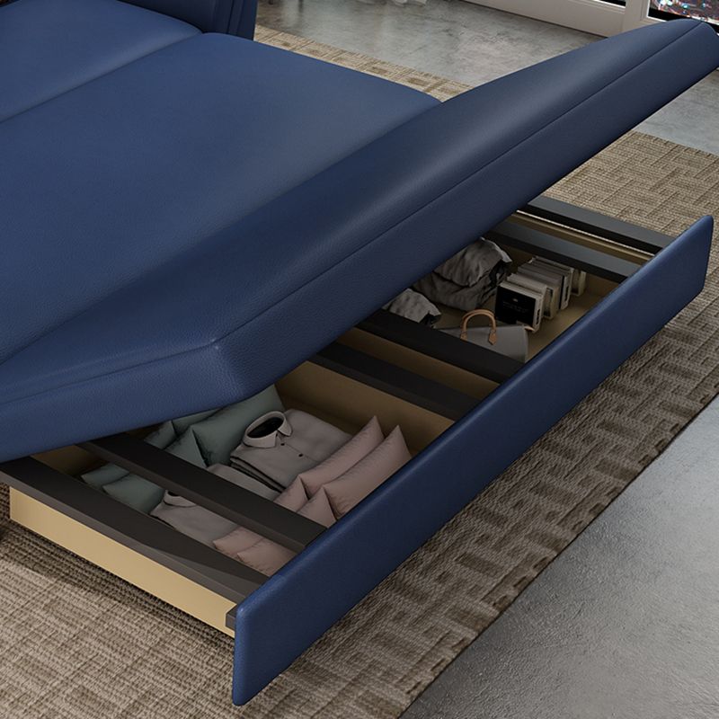 Blue Convertible Sofas Water Resistant Sofa Bed with Storage