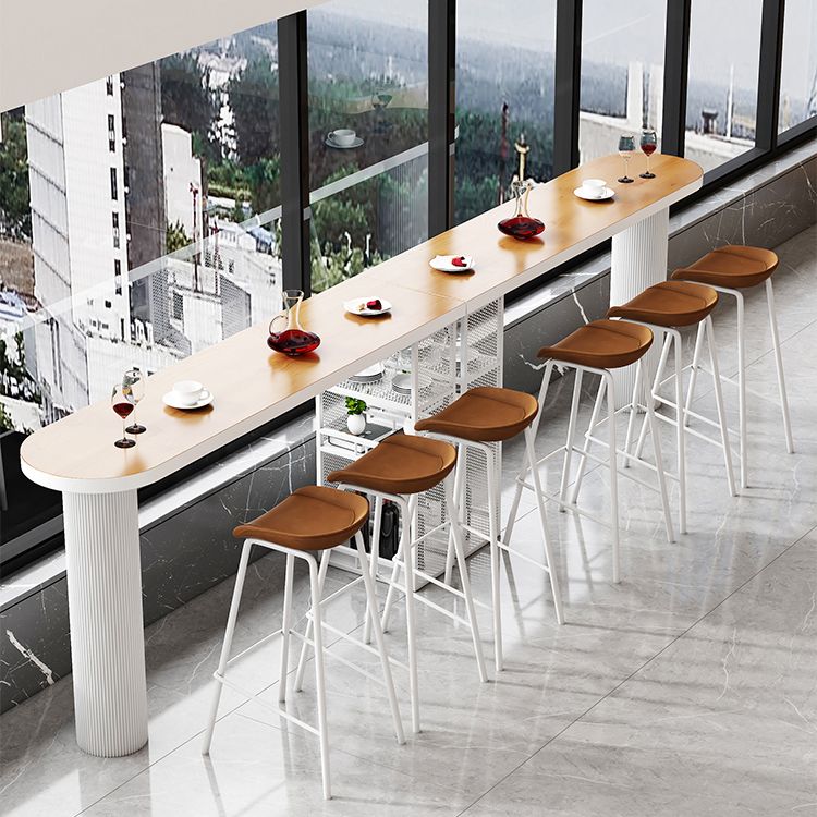 Modern Indoor Bar Table Set Solid Wood 1/2/4/5 Pieces Double Pedestal Bistro Set