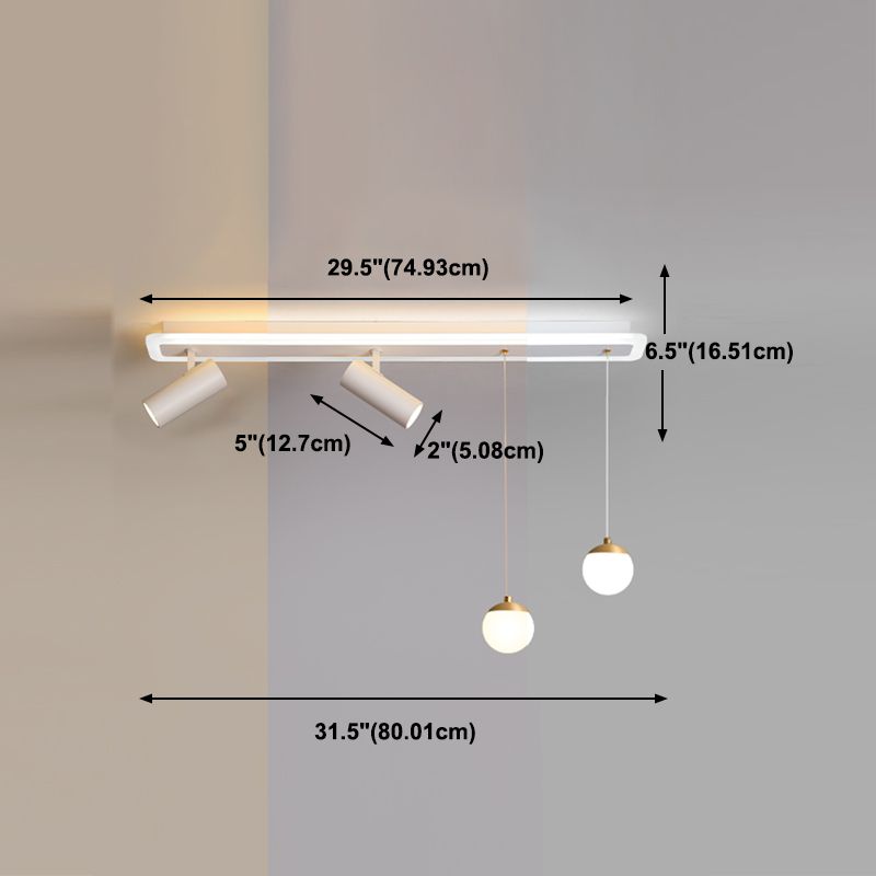 Zylindrische Form LED -Schiene Deckenlampe moderne Eisenspülhalterung für Esszimmer