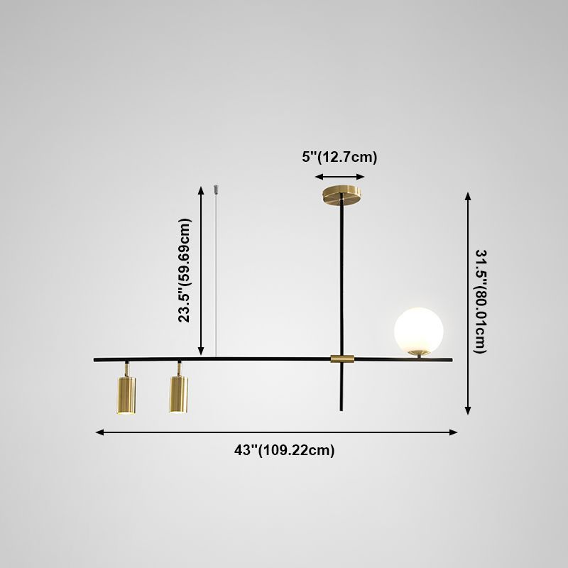 Luces de isla de forma lineal iluminación de isla de metal de estilo moderno