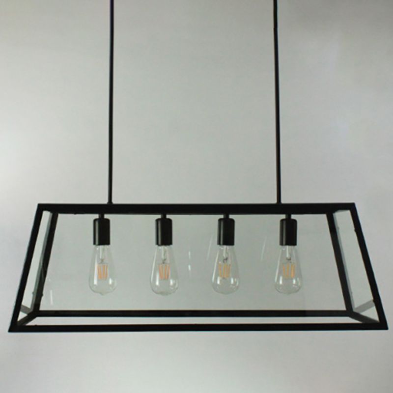 Lampada dell'isola industriale con tonalità di vetro per la caffetteria del salotto