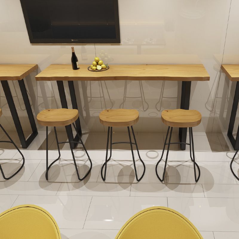 Modern Patio Bar Table Solid Wood Counter Height Dining Table