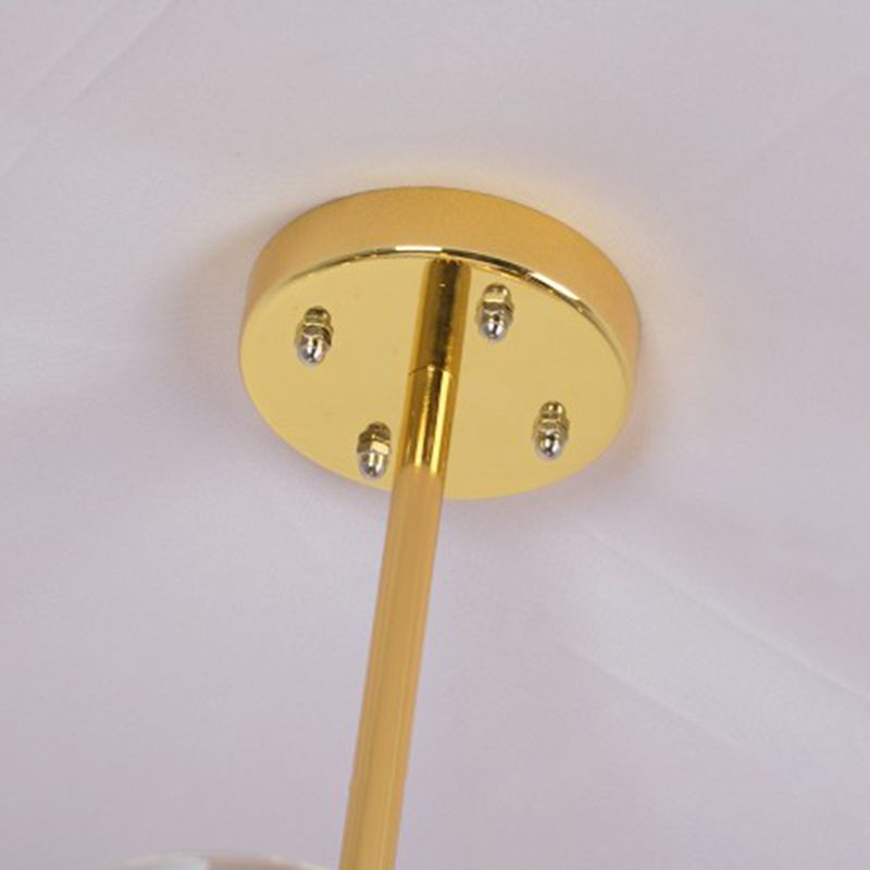 Glass Cylinder Hanging Light Fixture Contemporary Style Ceiling Chandelier in Blue