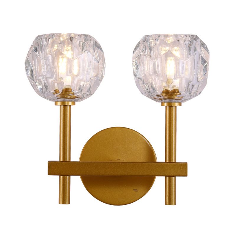 Modern Style Wall Light Fixture Crystal Shade Sconce Light Fixture for Bedroom