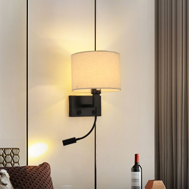 Geometric Wall Lighting Modern Fabric 2 Lights Wall Sconces for Bedroom