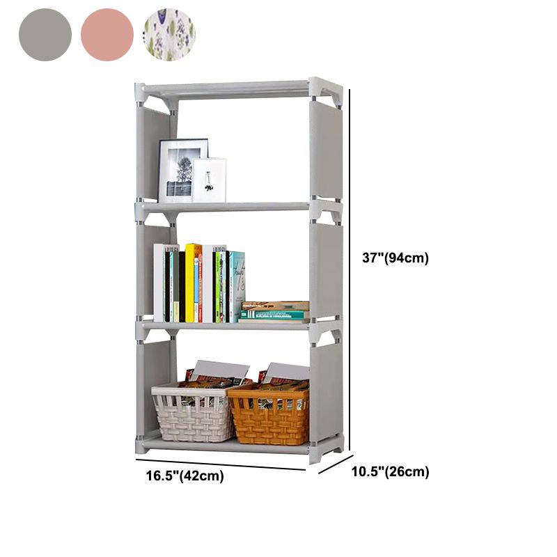 Modern Style Plastic Bookshelf Open Back Bookcase for Living Room