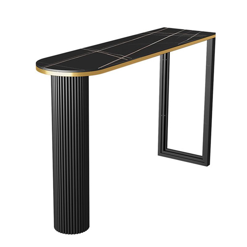 Stone Bar Dining Table Modern Bar Table with Double Pedestal for Dining Room Cafe