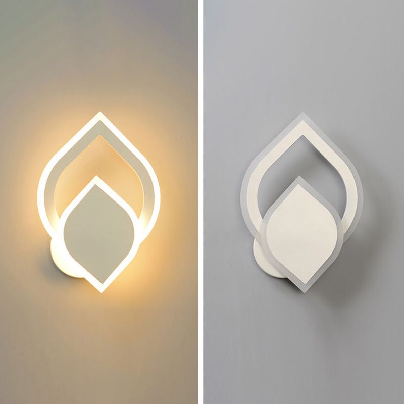 Shaded Bedroom Sconce Light Fixture Metal LED Minimalist Wall Mount Light Fixture