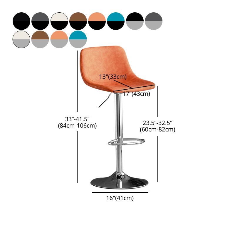 Contemporary Metal Kitchen Dining Room Armless Stool Adjustable Height Barstool