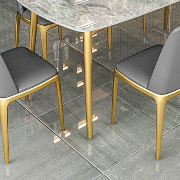 Noordse 1/2/5/7 stukken Dinerset Sintered Stone Eetting Table Set met lederen stoelen