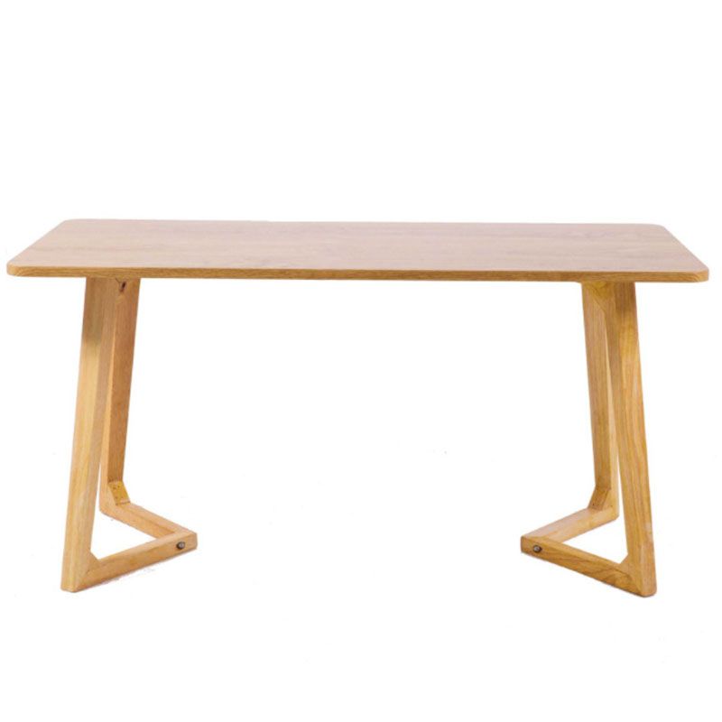 Solid Wood Sled Coffee Table in Oak/Brown, Modern Round/Rectangle Table