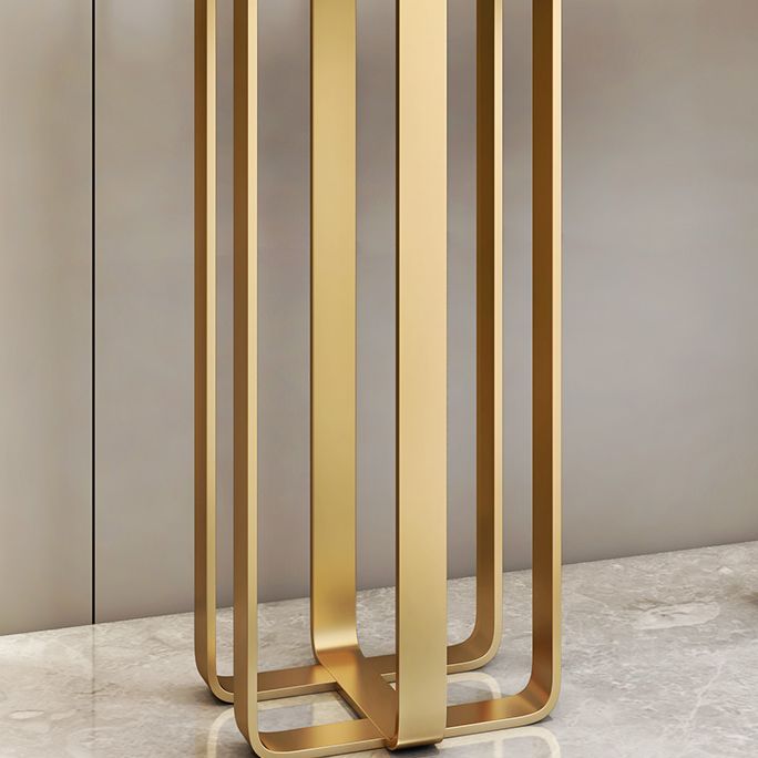 Glam Stone Rectangle Console Table 1-shelf End Table , 31.5" Tall