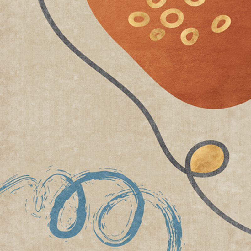 Minimalist Color Block Rug Apricot Tone Polyester Area Carpet Non-Slip Backing Rug for Living Room