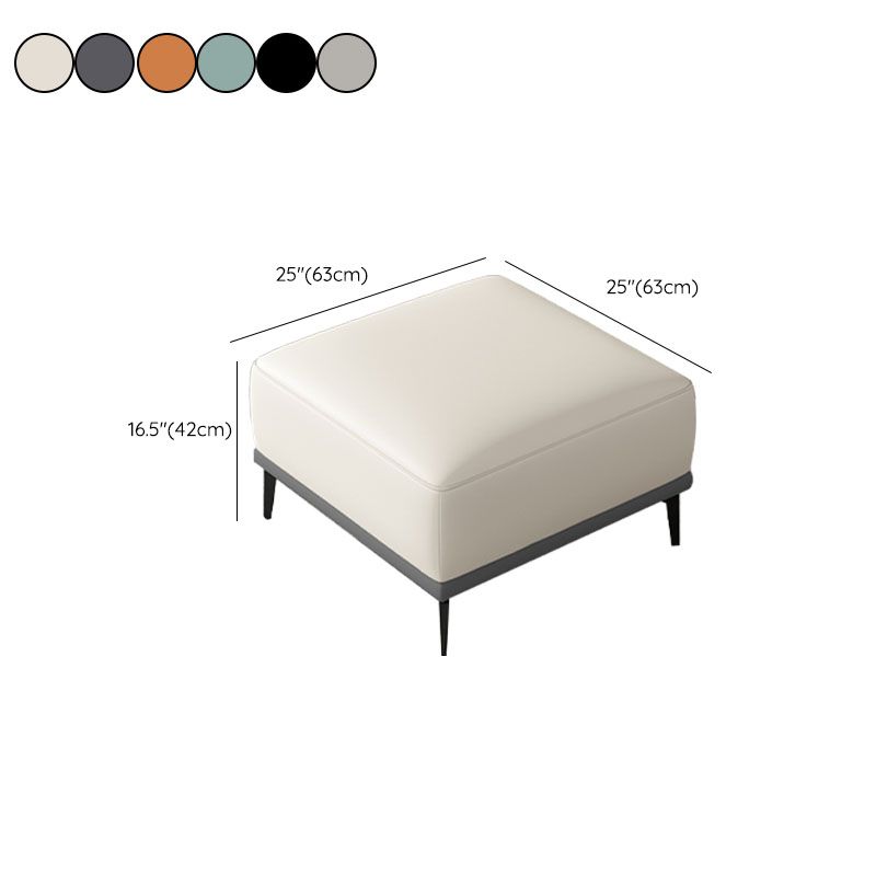 Contemporary Ottoman Faux Leather Stain Resistant Square Ottoman with 4 Legs