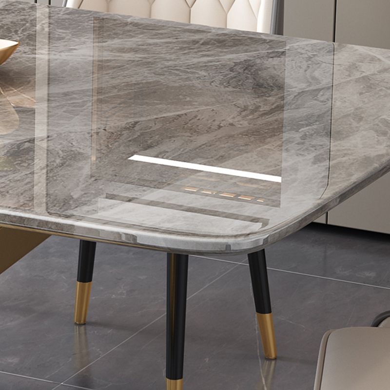 Witte eettafel van gesinterde steen Eenvoud Sokkeltafel voor eetkamer