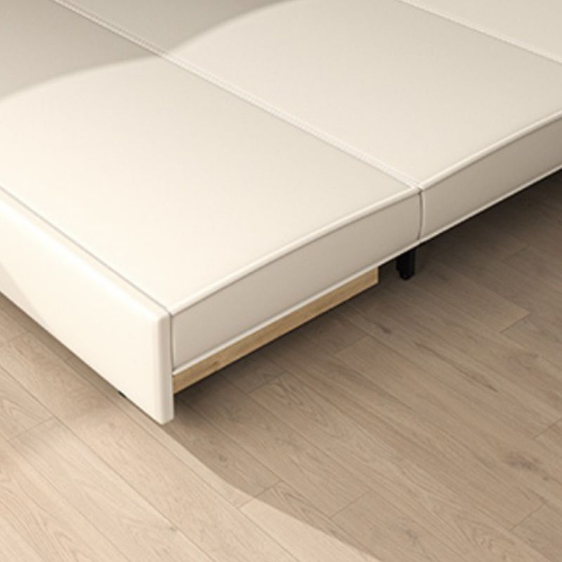 Pillow Back White Sleeper Sofa Bonded Leather Scandinavian Futon Sofa Bed