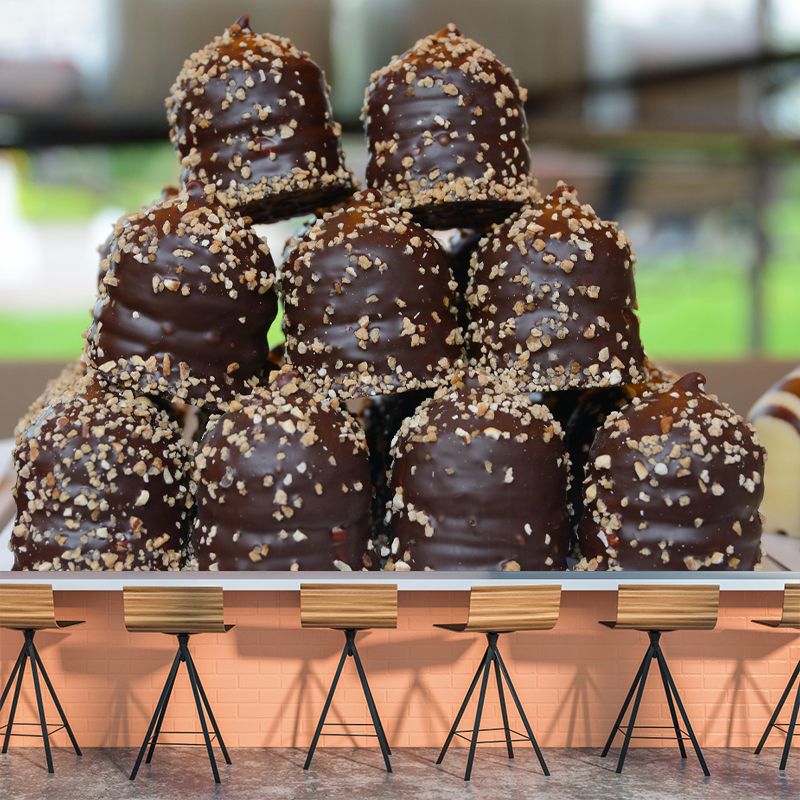 Customized Wall Mural Dessert with Chocolate Pattern  Mildew Resistant Wallpaper Commerce Shop